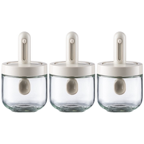 Modern housewife retractable seasoning jar spoon cover salt MSG kitchen moisture-proof sealed seasoning box household combination pack