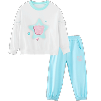 Piggy Banner Childrens Clothing 2024 Spring New Childrens Tops and Pants Two-piece Set Little Girls Suit Baby Trendy