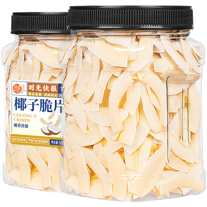 每果时光椰子脆片椰肉脆块椰子角海南特产薄脆烘焙即食小零食