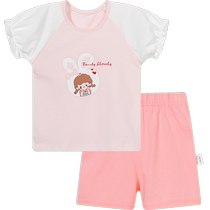 Beibei Yi Childrens Summer Suit 2024 Summer Medium and Large Girls Thin Short-Sleeved T-shirt Shorts Two-piece Set for Baby Girls