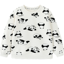 (mini parent-child) mini Balabala boys and girls 2024 new product family of three soft elastic panda sweatshirt autumn