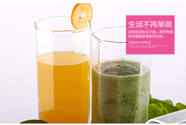 Green Apple Hengwei Octagon Glass Juice Cup 320ml Hoa Trà Cup bình thủy tinh đựng nước 2 lít