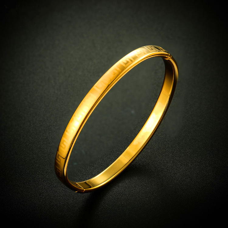 Vòng tay vàng nữ chính hãng thời trang rắn không phai đồ trang sức vòng tay khóa 3D cứng vàng quà Giáng sinh vòng tay đá phong thủy