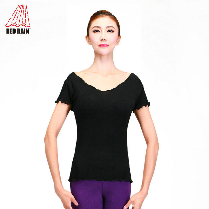 Red Rain Dance Suit Girls short sleeves Practice Costume square Dance Costume Women Adults Latin clothes bodybuilding Bodybuilding Exercise Clothes