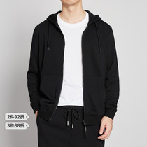 Ink Wheat Guest Mens Clothing Youth Cardiovert Jersey Jacket Man Autumn Winter New Korean Version Casual 100 Lap Pure color Lianhood