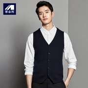 Momoike mùa thu nam V-Cổ áo len nam áo len không tay tóc vest vest cardigan áo Hàn Quốc Slim