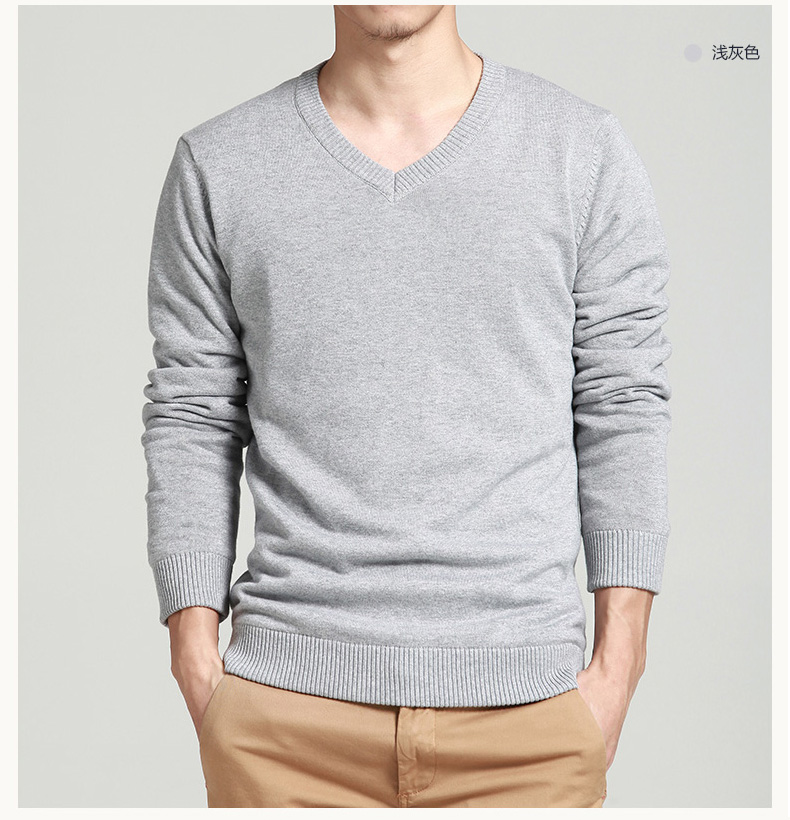 MoMike nam mùa đông cộng với áo len cổ chữ V dày nhung cho nam áo hoodie nam