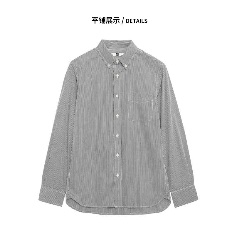 Momaike nam 2018 xuân hè mới áo sơ mi sọc dài tay cotton nam giản dị áo sơ mi nam áo sơ mi tay ngắn nữ