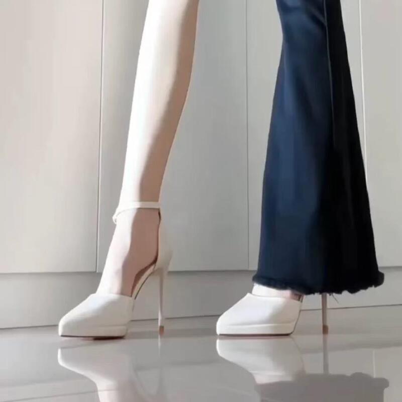 Large Size Pointed Toe High-Heeled Sandals for Women, Waterproof Platform Shoes, Ultra-High Women's Summer New Style, Versatile Non-Slip Stiletto High Heels