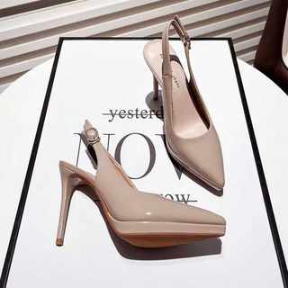 高跟鞋秋季裸色台女2025年新款春季11漆皮黑色名媛细跟尖头单鞋