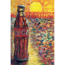 Jigsaw puzzle 1000 pieces wooden adult cola soda bottle-tribute to Van Gogh puzzle gift retro poster