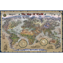 Jigsaw puzzle 1000 Fun World Geography stereo version cartoon anime adult children educational gift toy