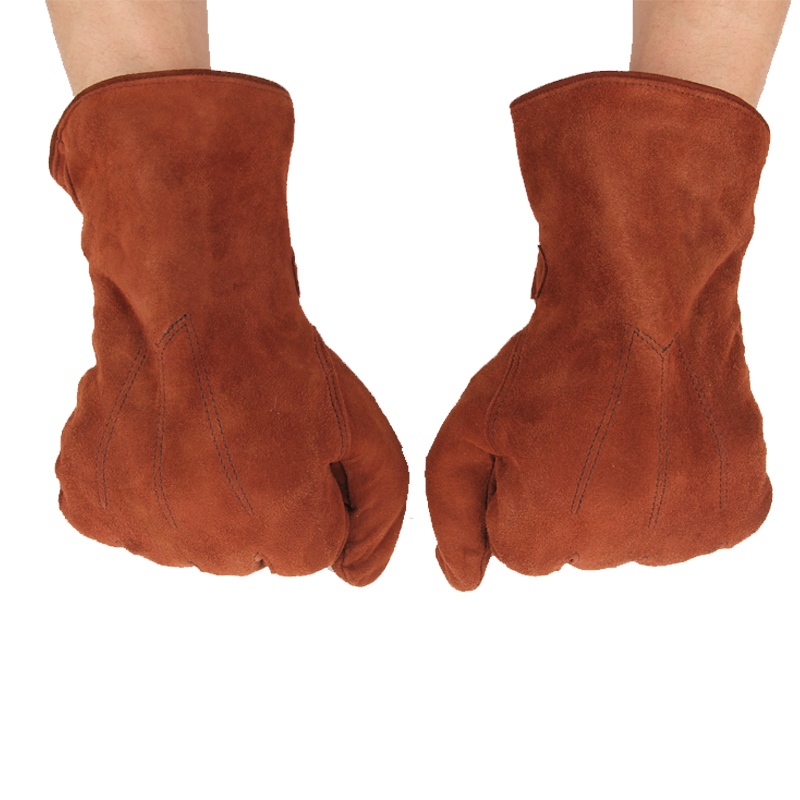 59 deer leather gloves lamb fur integrated old anti-chill gloves thickened genuine leather winter pilot gloves