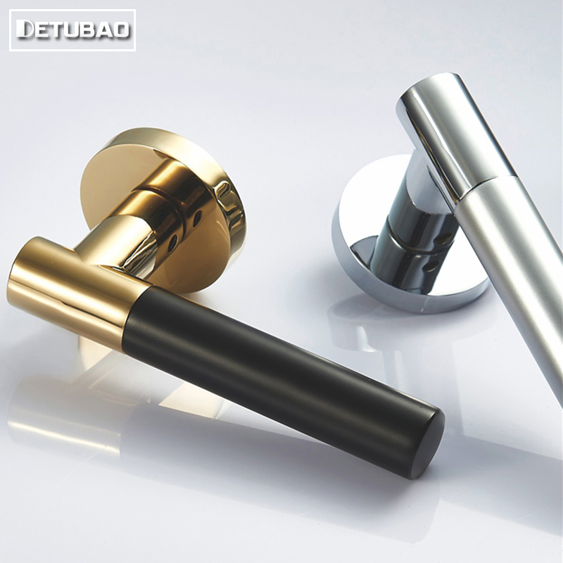 New Chinese style silent golden door lock magnetic suction household bathroom bathroom universal toilet bathroom door lock with key