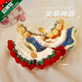 Чокер ручной работы, плетеный браслет из красной нити, ожерелье, плавательный круг для шеи, аксессуар, шарф, кот, домашний питомец