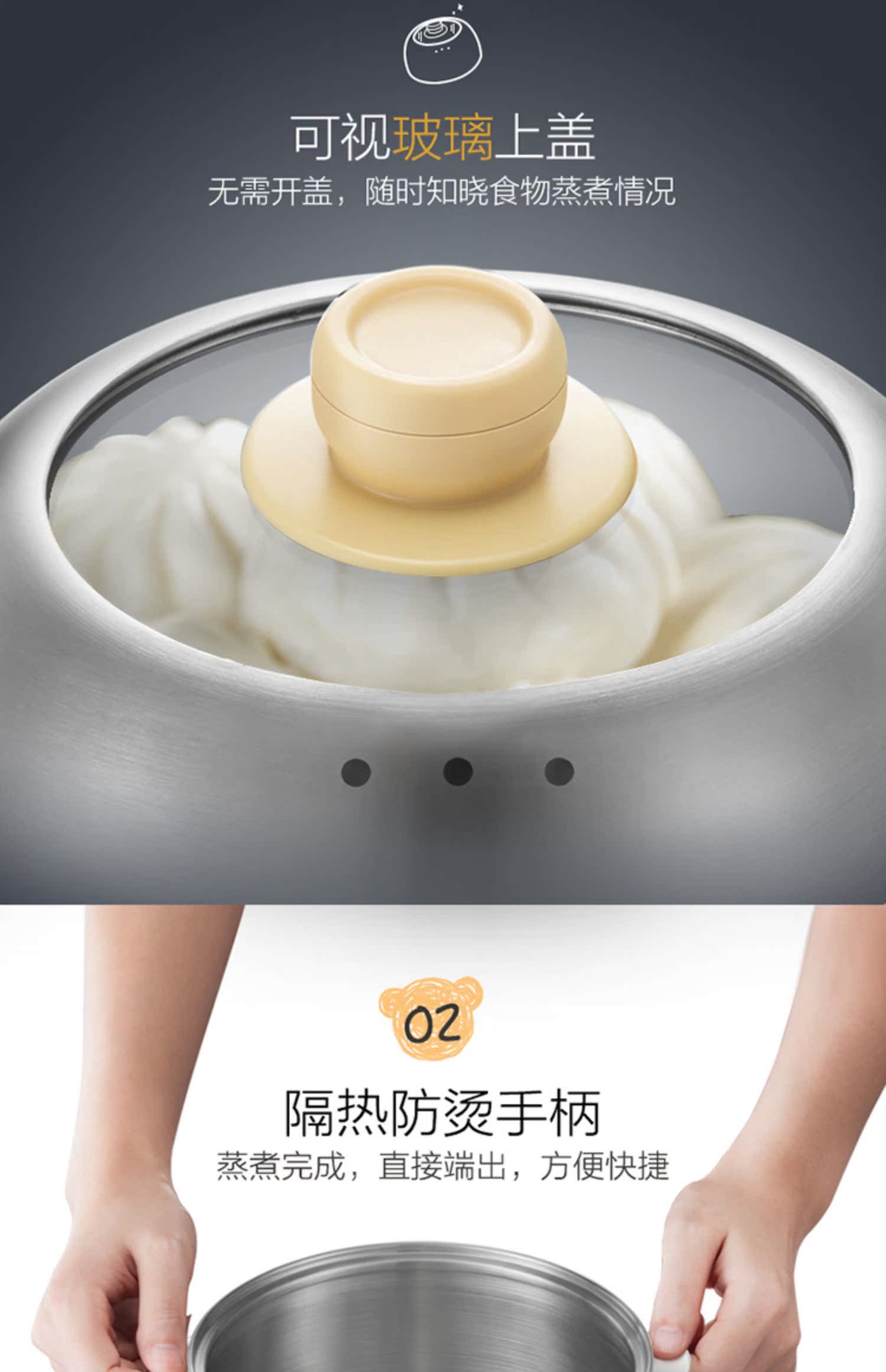 nồi hấp điện mini Gấu / gấu ZDQ-A14E6 nồi trứng gia dụng hấp trứng ăn sáng tự động tắt nguồn trứng tráng nhỏ - Nồi trứng nồi hấp philips hd9140