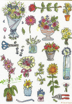 Cross stitch kit French DMC embroidery flower arranging flower arrangement art hobby