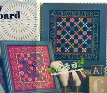 Cross stitch kit French DMC embroidery thread red and blue patchwork