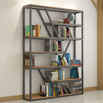 American LOFT Retro-Ground Solid Wood Iron Art Bookshelves Shelf Bookcase Shelves Division Solid Wood Iron Shelf Sub