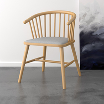 Sanskrit modern peacock Windsor chair armchair backrest soft seat solid wood dining chair home whole dress Nordic chair 1137