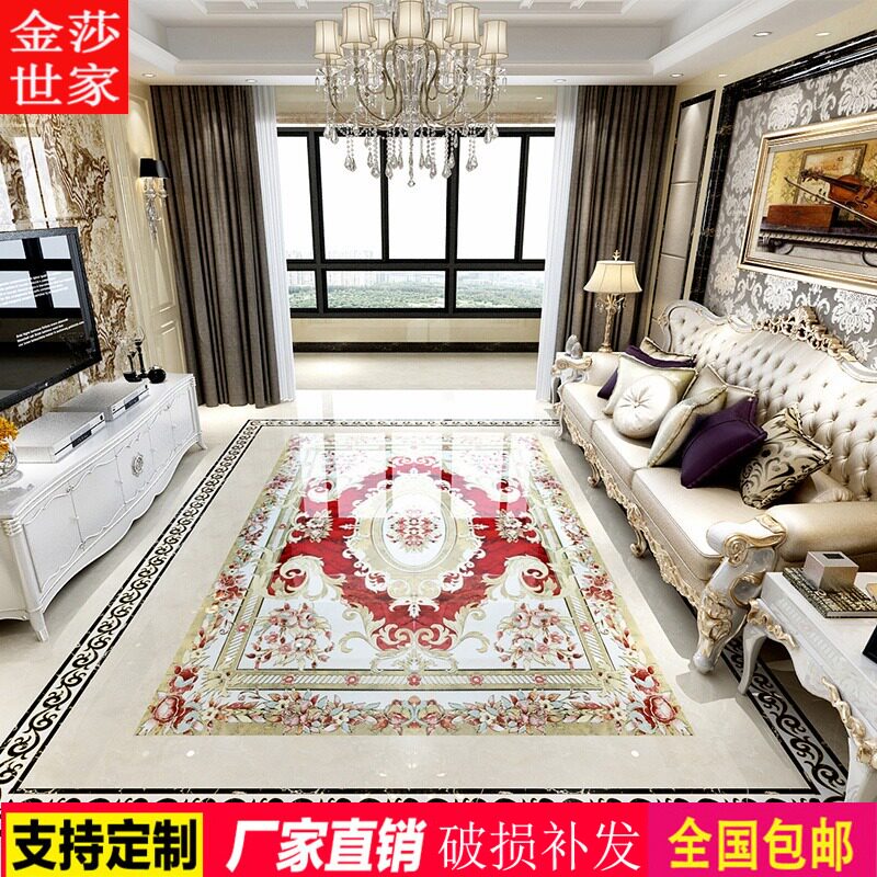 Chinese style living room floor tile tile corridor aisle mosaic pattern unlimited tiles into the entrance carpet flower
