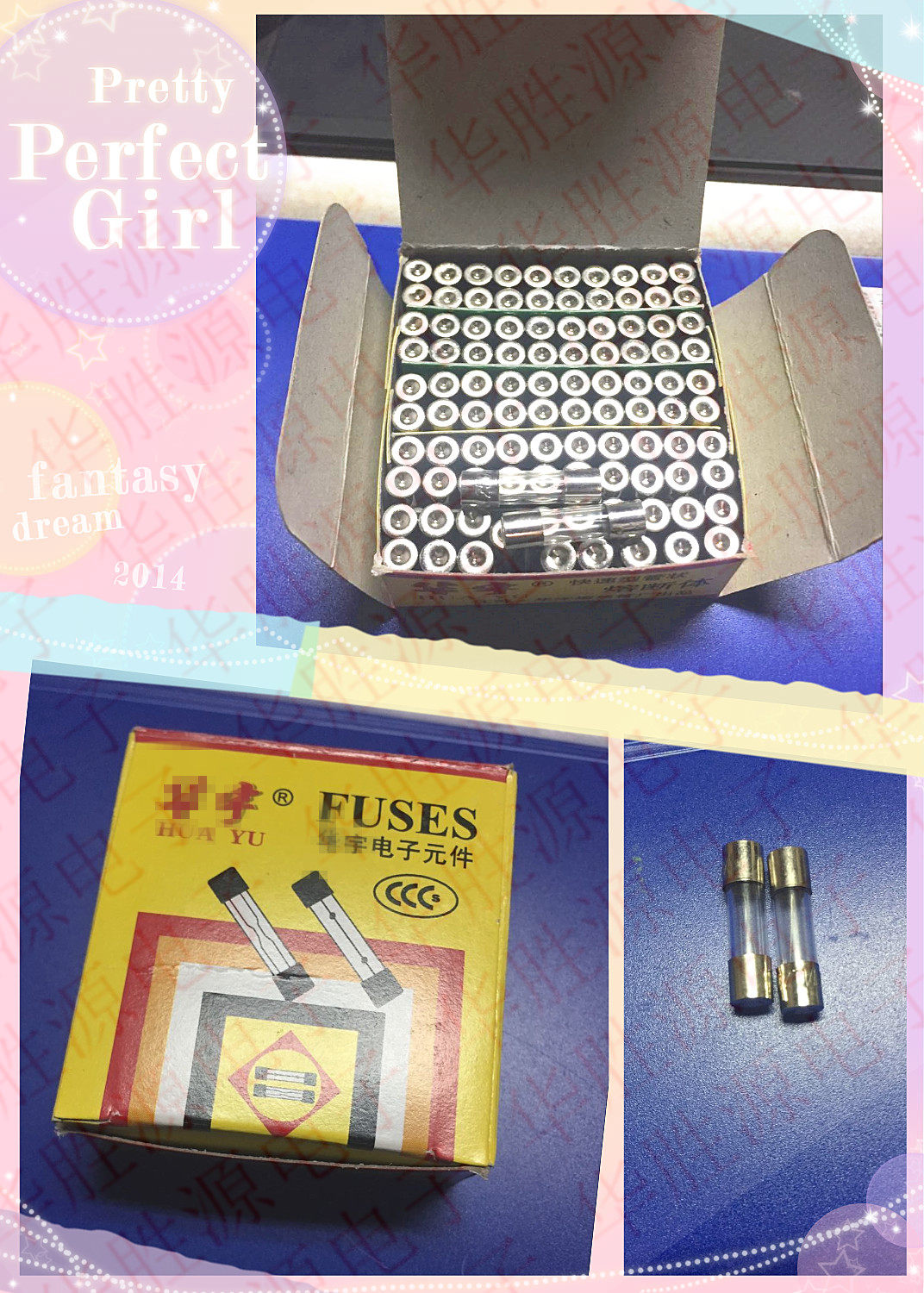 Footless glass tube fuse 5×20mm fuse yellow box F6 3AL250V 100 pcs 3 6 yuan