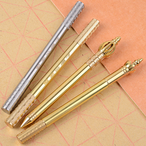 Exquisite pure copper pen Ruyi gold hoop stick Brass pen handmade gift pen stainless steel gel pen student teacher gift