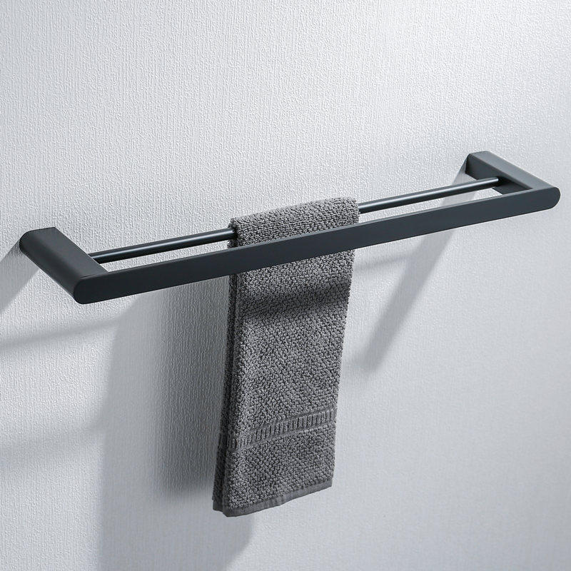 Exit Makeup Room Hair Towel Rack 304 Stainless Steel Bathroom Bath Towels Double Pole Hotel Wall-mounted Kitchen Toilet Handtowel Rack