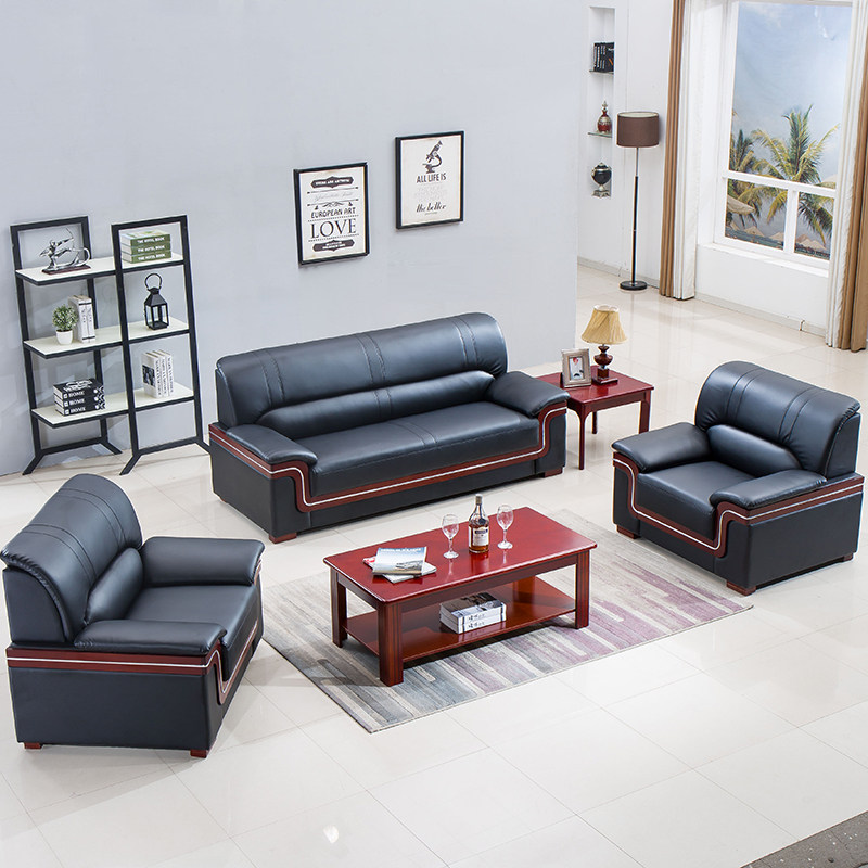 OEIEFORMAN Office Furniture Business Office Sofa Room Black Sofa Tea Table Tea Stage Owner Office Sofa