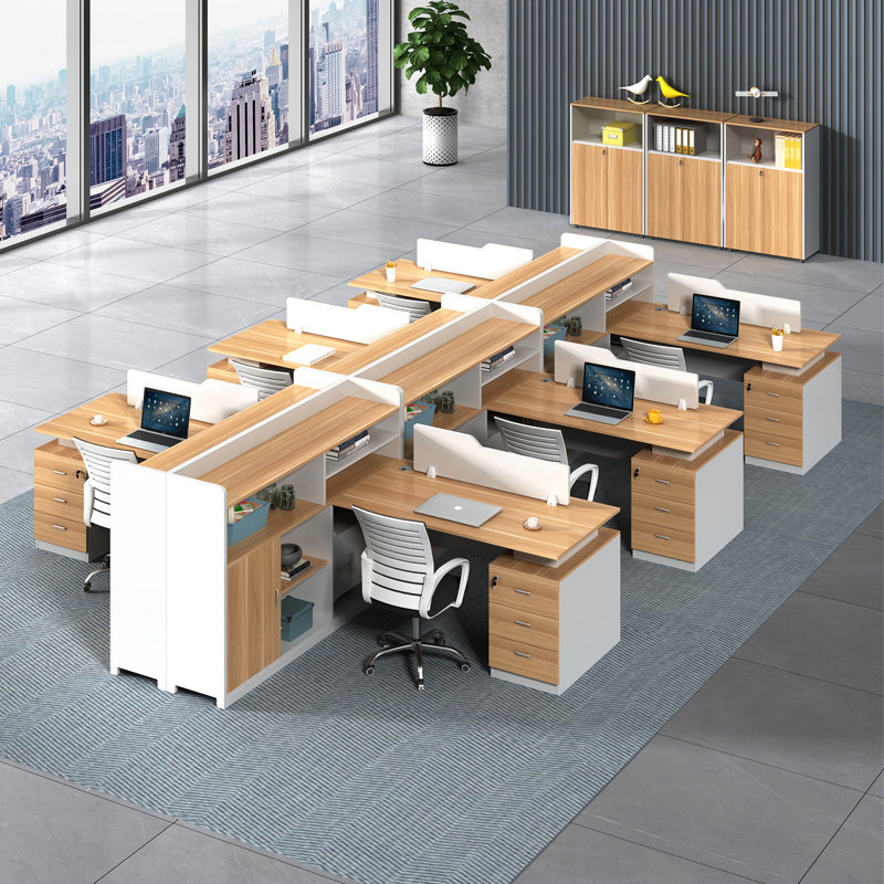 Shenzhen Dongguan staff desk and chair combination Finance table is a simple modern 246 employee card screen
