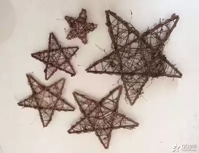 diy handmade dream catcher pine ring Christmas five-pointed star rattan school kindergarten gift decoration dry branches