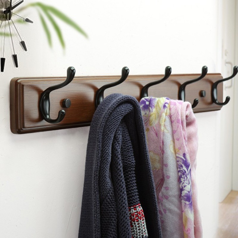Nordic clothes hook wall coat hook creative bedroom coat rack door coat hook wall solid wood hanger