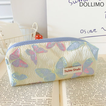 Jacquard fabric large capacity pencil storage bag