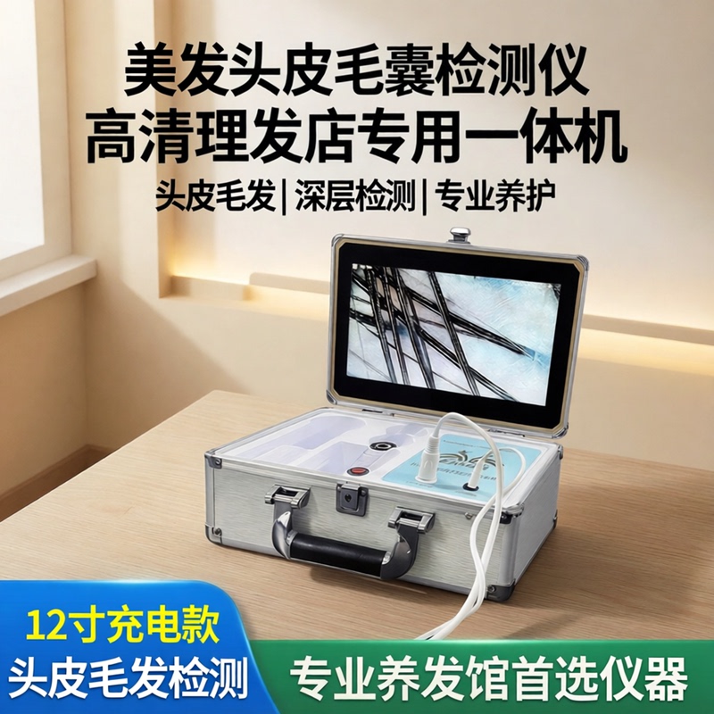 Scalp Hair Follicle Detector, High-Definition All-In-One Machine for Barbershops, Skin and Hair Detector for Hair Care Salons