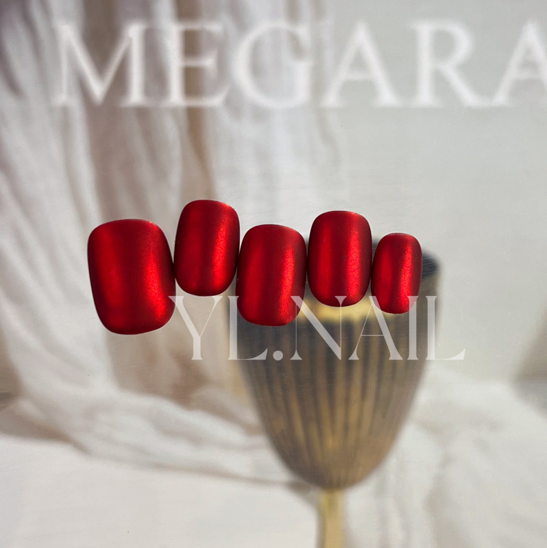 【Yl.Nail Christmas Red - Matte】Handmade Nail Tips ins Unique Metallic Red Color That Brightens Skin Wearable Nails 【Yl.Nail Christmas Red - Matte】Handmade Nail Tips ins Unique Metallic Red Color That Brightens Skin Wearable Nails