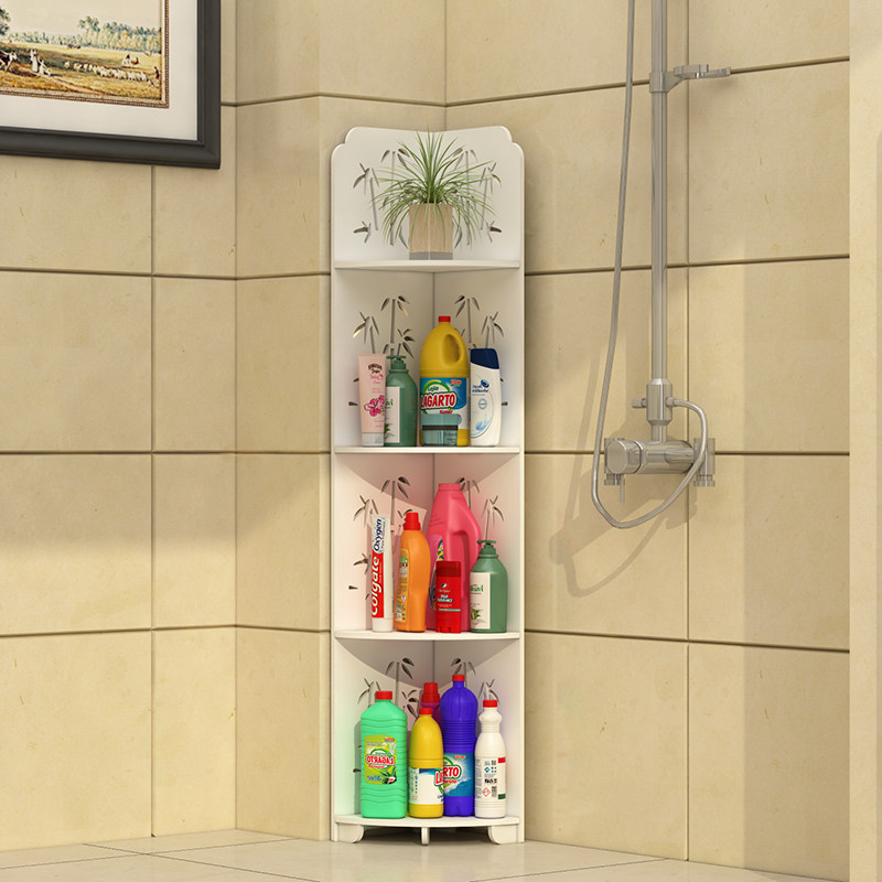 Bathroom shelf Floor-to-ceiling powder room corner rack Triangle rack Waterproof toilet shelf Toilet storage shelf