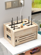 Solid wood router receives box wall hanging wifi cat plug-in widboard placed frame desktop box shelf