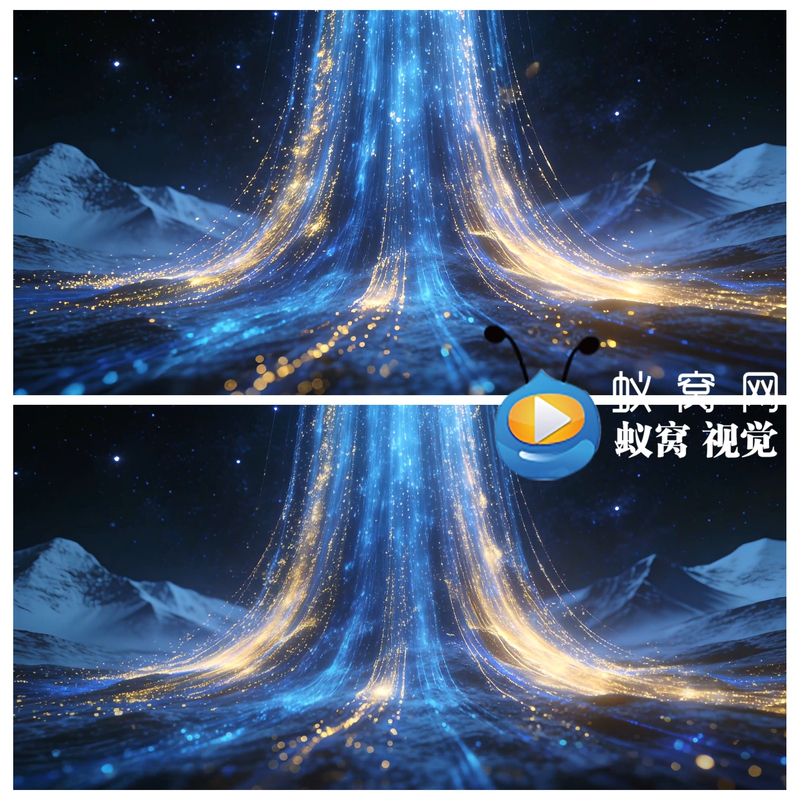 S7499 Beautiful and Dreamy Galaxy Waterfall, Particle Waterfall, Starry Sky Particle Waterfall Led Large Screen Background Video Material