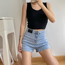 CHAN vest female summer new 2021 basic versatile niche design slim small short U collar top