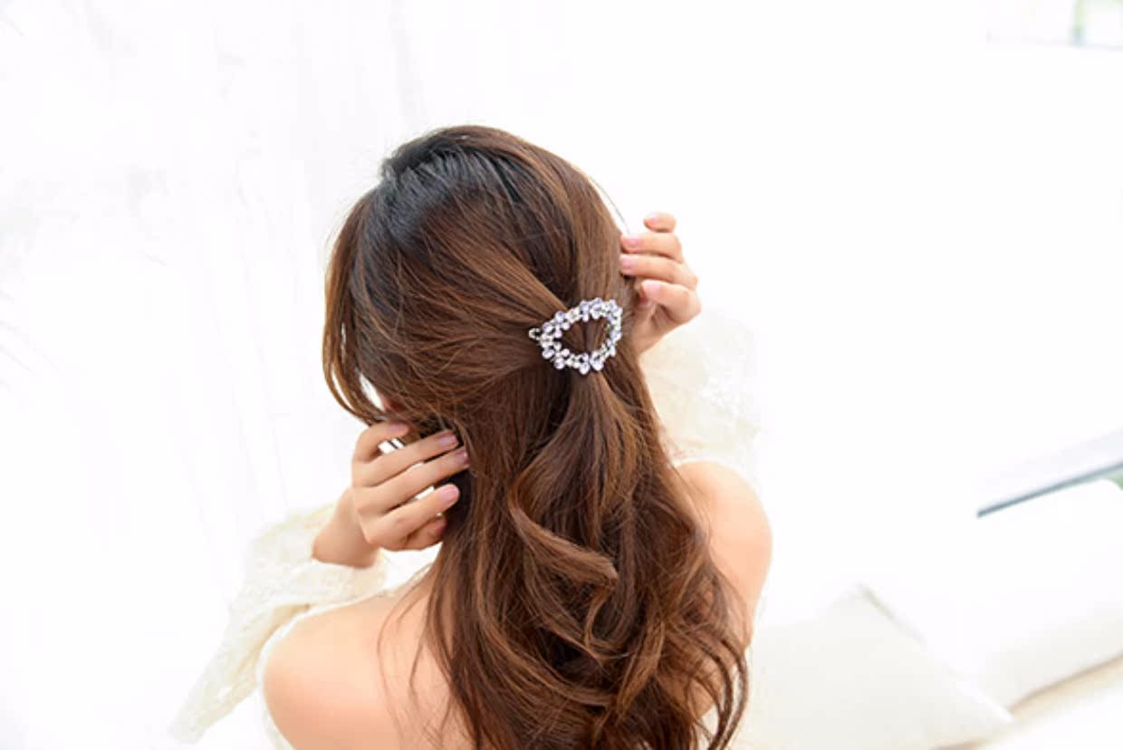 Hàn Quốc mũ tóc pha lê clip cá tính hoang dã đầu clip nhỏ rhinestone mùa xuân clip kẹp tóc lady clip phụ kiện tóc phụ kiện tóc xinh