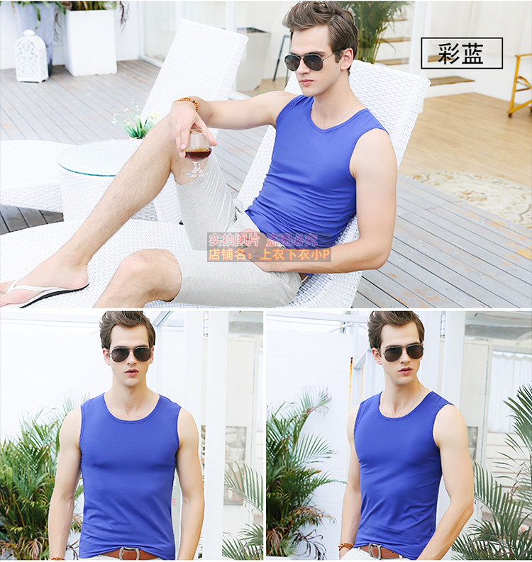 Mùa hè nam cotton căng rộng vai mồ hôi vest thanh niên Slim chặt chẽ không tay T-Shirt XL áo vest