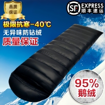 Winter Wild Mountaineering Plus Lovers Adultes Super Light Thickened Splicing Double Goose Down Sleeping Bag