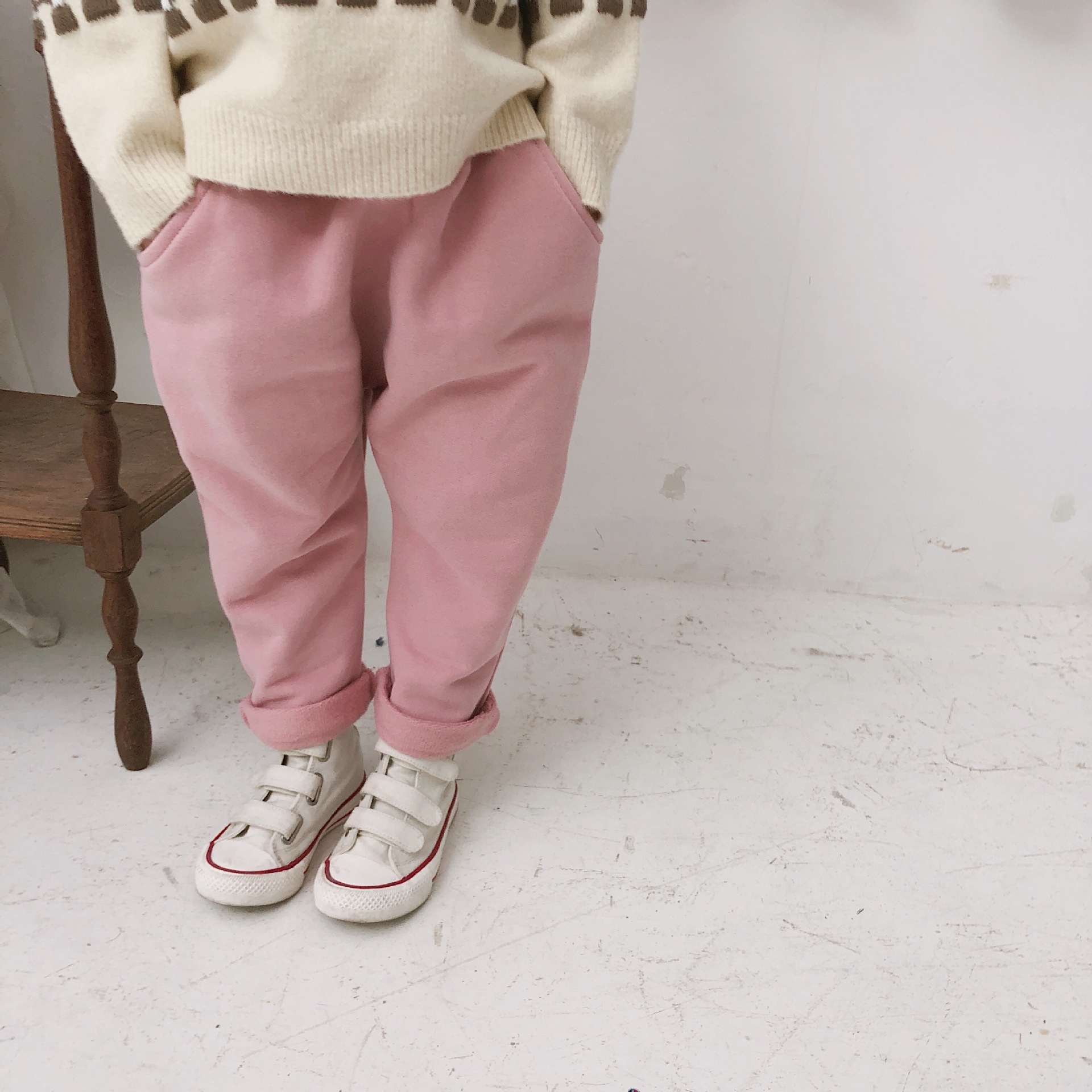 Quần mùa thu đông cộng với quần legging nhung không được trả lại quần nỉ bé gái