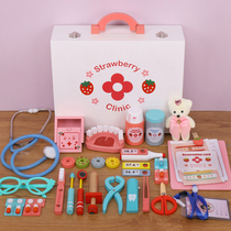 Wooden House simulation doctor toy set girl stethoscope game combination small Doctor Nurse simulation