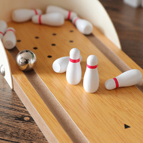 Childrens puzzle table games Wooden mini bowling toys Adult parent-child interactive board games 3-4-6 years old