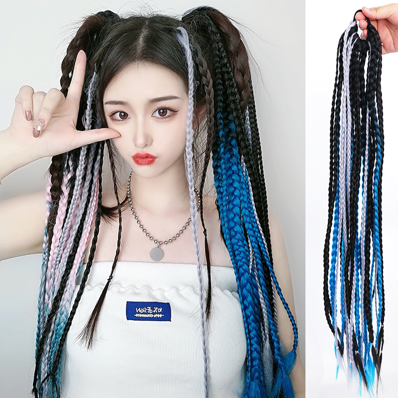 Dirty ponytail European and American wig hip-hop hip-hop African dirty braid color gradient braided artifact finished twist braid