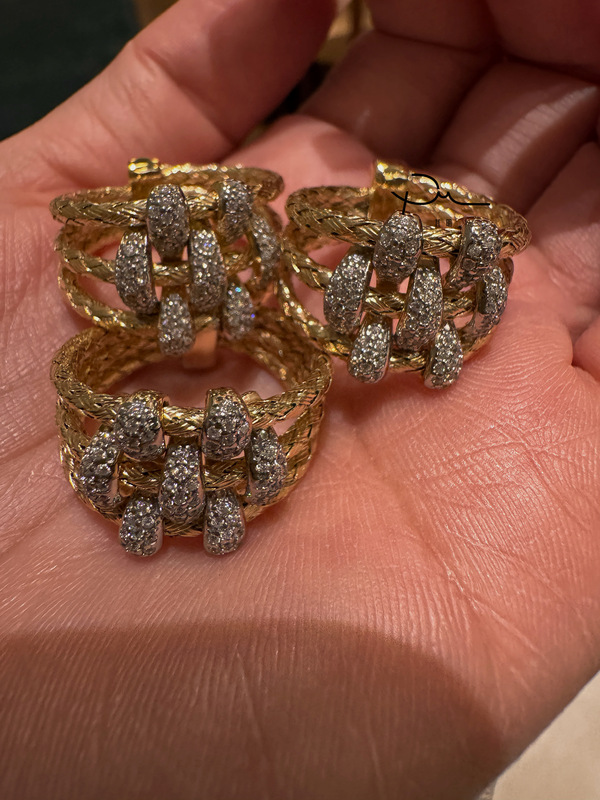 Italian Silver|Woven Diamond-Studded Ring&Bull•S925 Plated with 18K Gold@No Refunds or Exchanges for Non-Quality Issues Italian Silver|Woven Diamond-Studded Ring&Bull•S925 Plated with 18K Gold@No Refunds or Exchanges for Non-Quality Issues