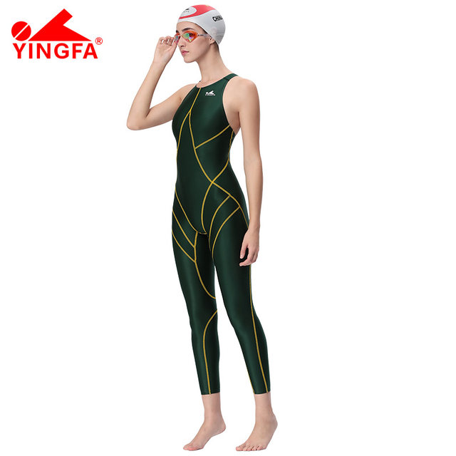 Yingfa Sharkskin Women's One-Piece Swimsuit Quick-Drying Professional Competition Training Long-Leg Nine-Point Swimwear