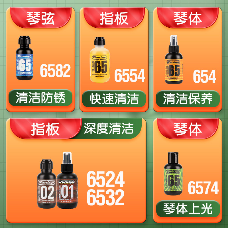 Dunlop邓禄普6582 6554吉他弦油护理套装：拯救吉他，焕新音色神器！