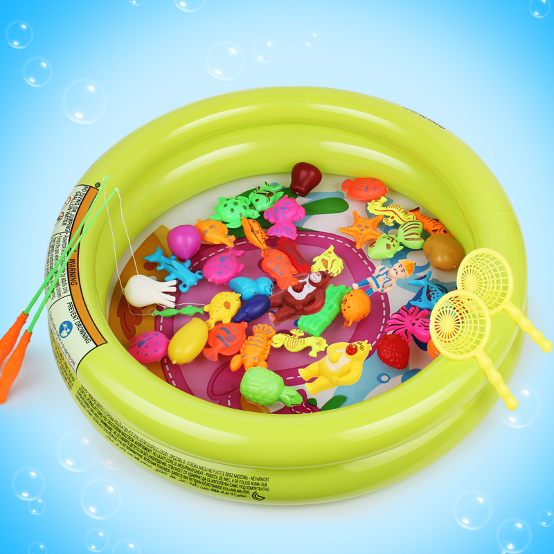 Magnetic 10-piece set children's magnetic toy pool girl 123 years old and a half baby puzzle magnet rod set